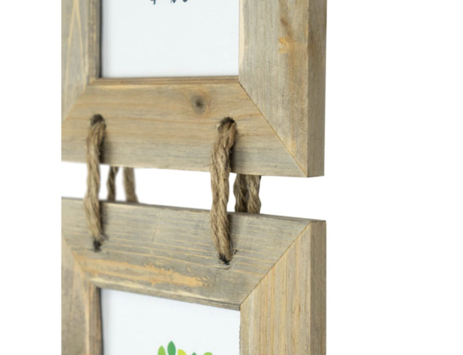 Triple Hanging 6x4 Landscape Photo Frame - Home Decorative Multi Picture Frame Held with Rope.