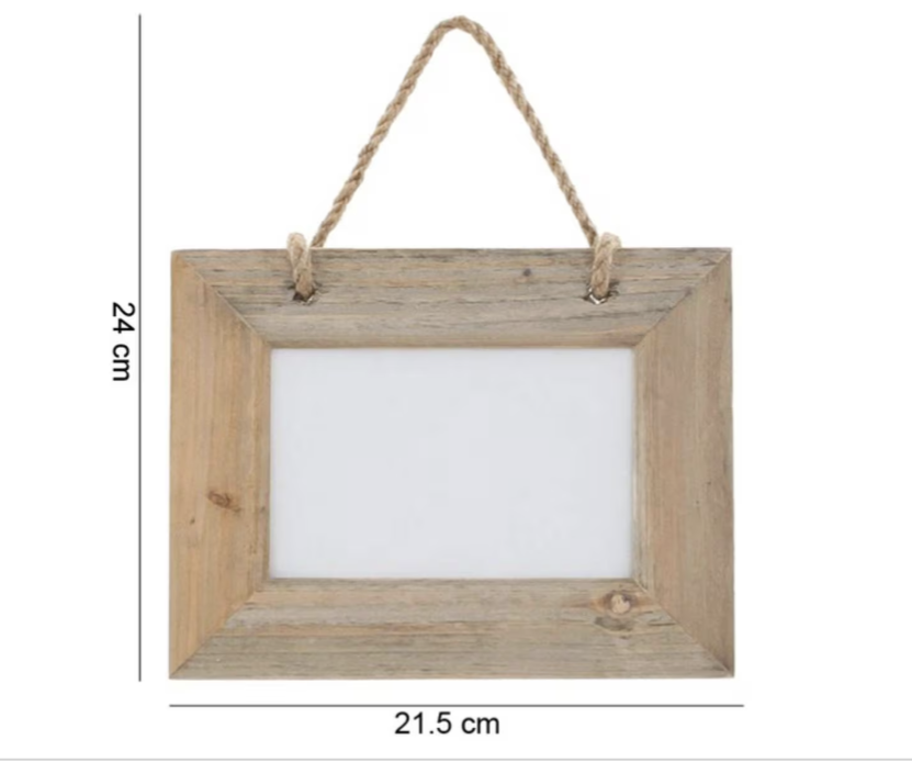 Driftwood 6 x 4 Single Photo frame with Rustic Rope