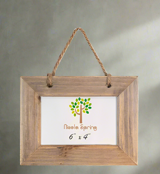 Driftwood 6 x 4 Single Photo frame with Rustic Rope